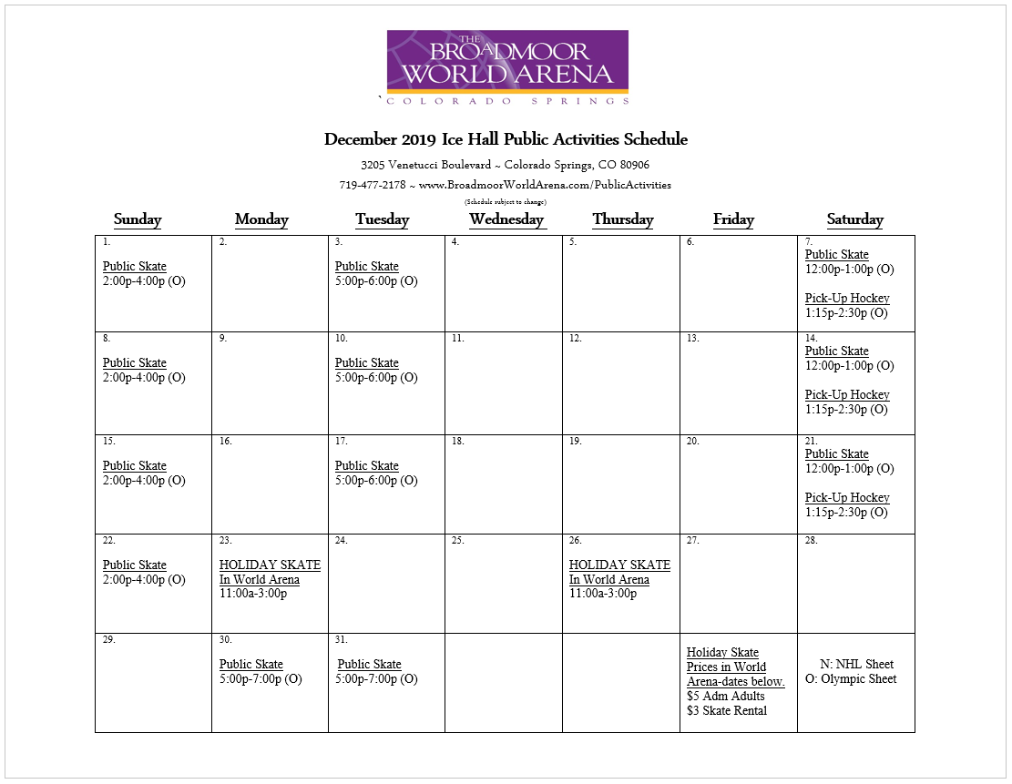 Broadmoor World Arena Seating Chart